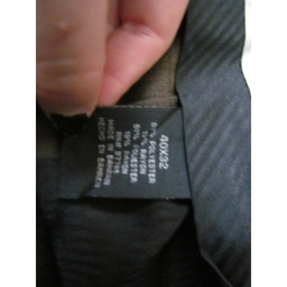 Perry Ellis Portfolio Dress Pants 40x32 Brown Pleated Wide Leg Trousers